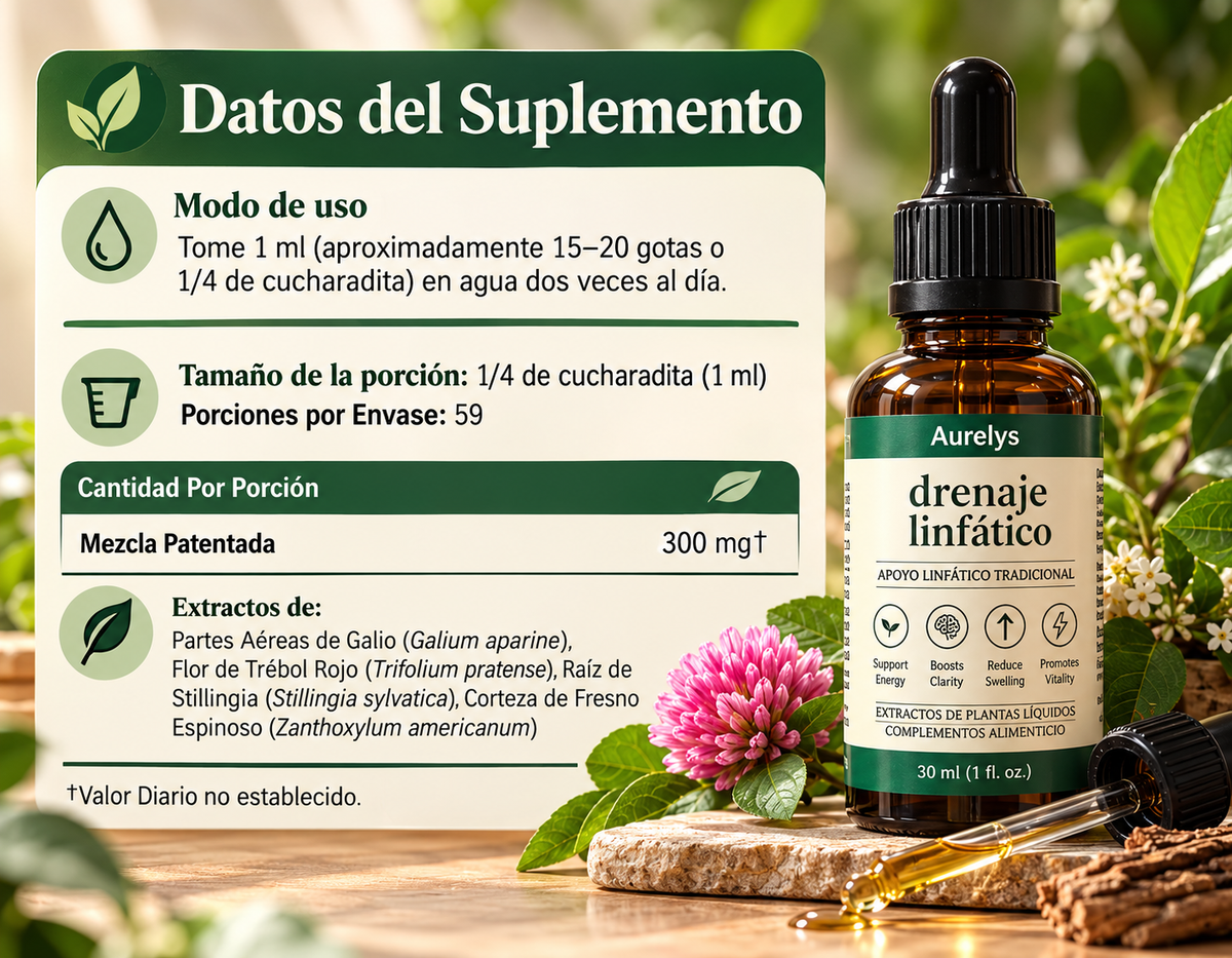 Aurelys™ Drenaje Linfático-Fórmula Herbal en Gotas 30 ml