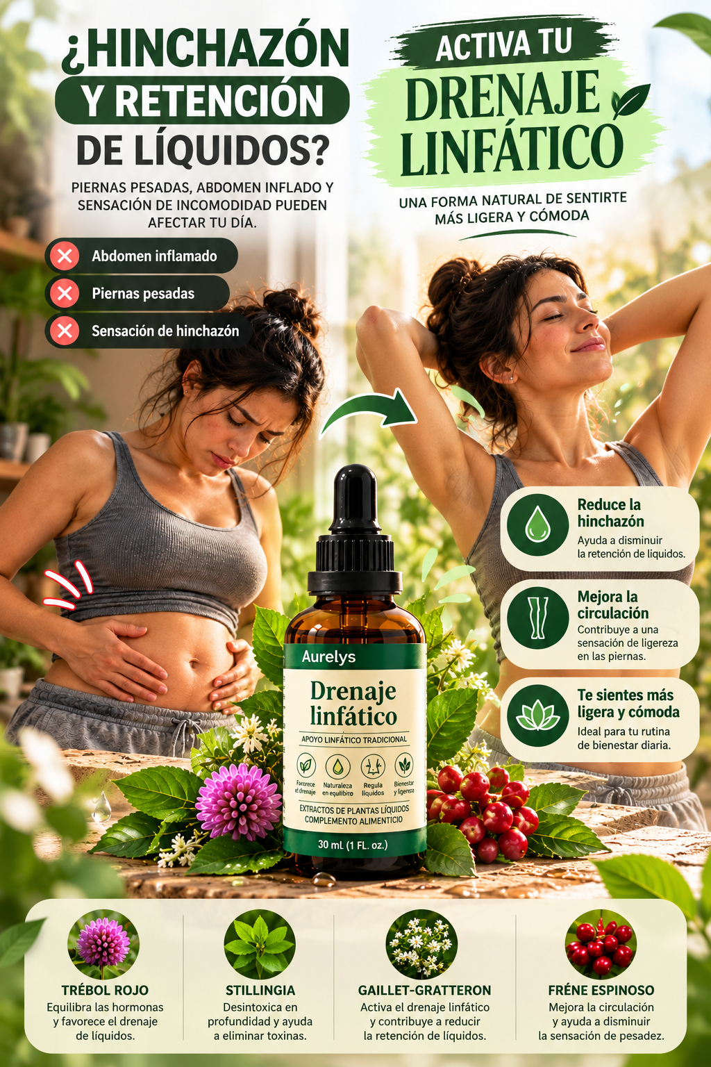 Aurelys™ Drenaje Linfático-Fórmula Herbal en Gotas 30 ml