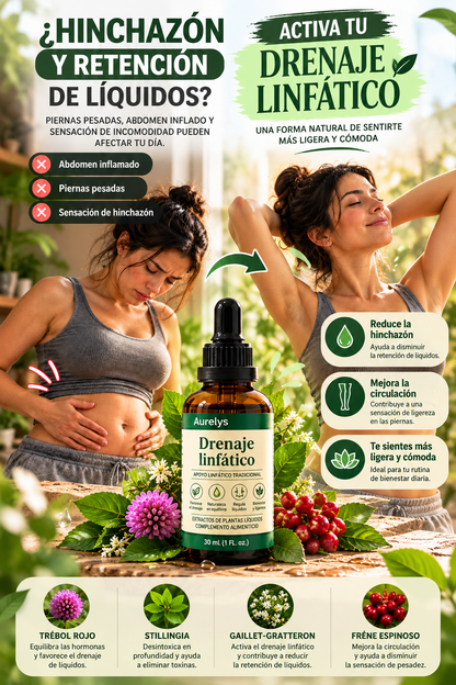 Aurelys™ Drenaje Linfático-Fórmula Herbal en Gotas 30 ml