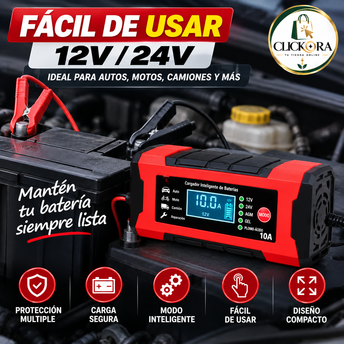 Cargador De Batería Para Coche™ 12v