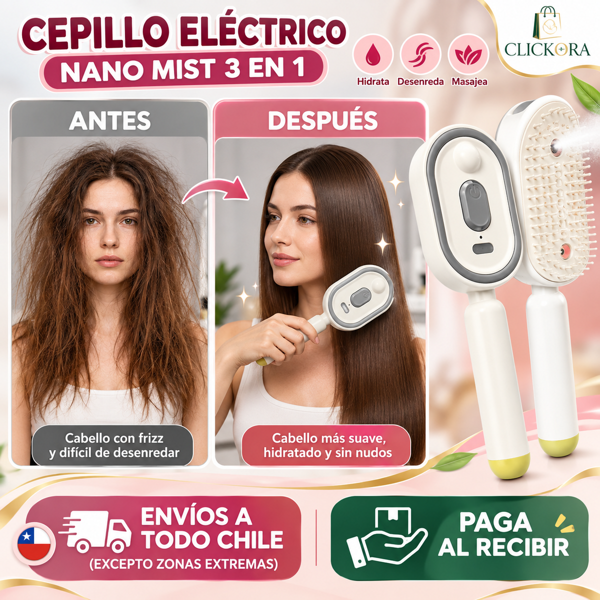 Cepillo A Vapor Electrico Reduce Friz
