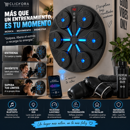 🥊 MÁQUINA DE BOXEO MUSICAL CON BLUETOOTH + GUANTES