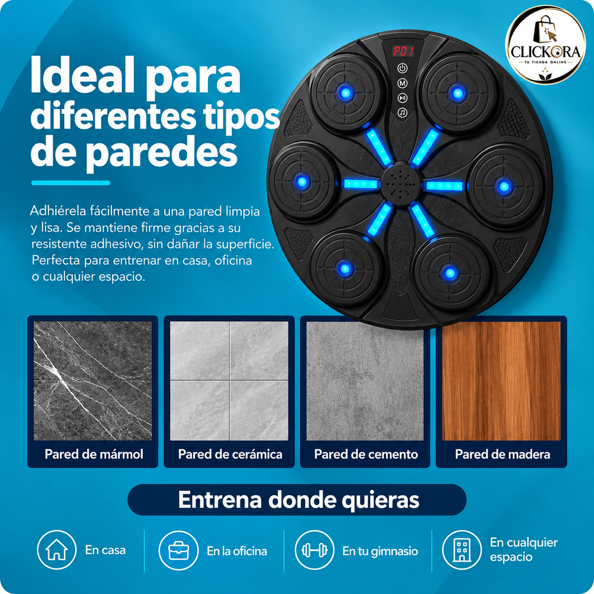 Maquina Boxeo con Bluetooth y guantes
