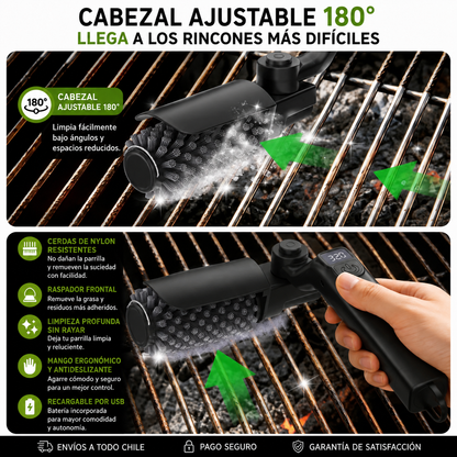 Cepillo eléctrico para parrillas – limpieza potente y rápida 🔥