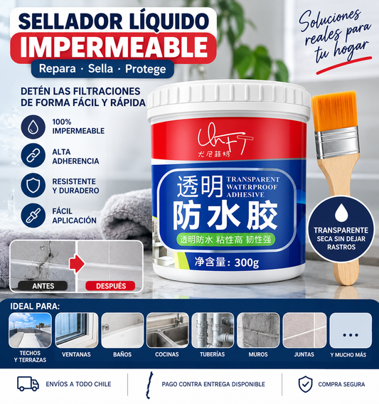 💧 Sellador Líquido Impermeable Transparente + Brocha