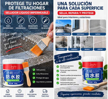 💧 Sellador Líquido Impermeable Transparente + Brocha