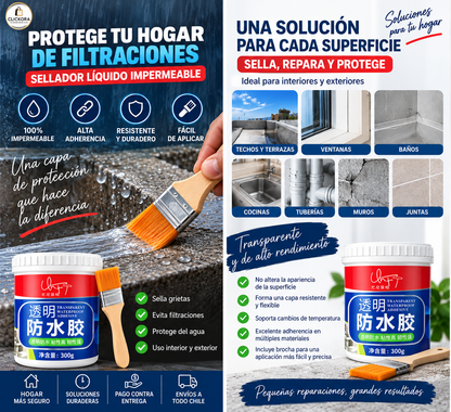 💧 Sellador Líquido Impermeable Transparente + Brocha