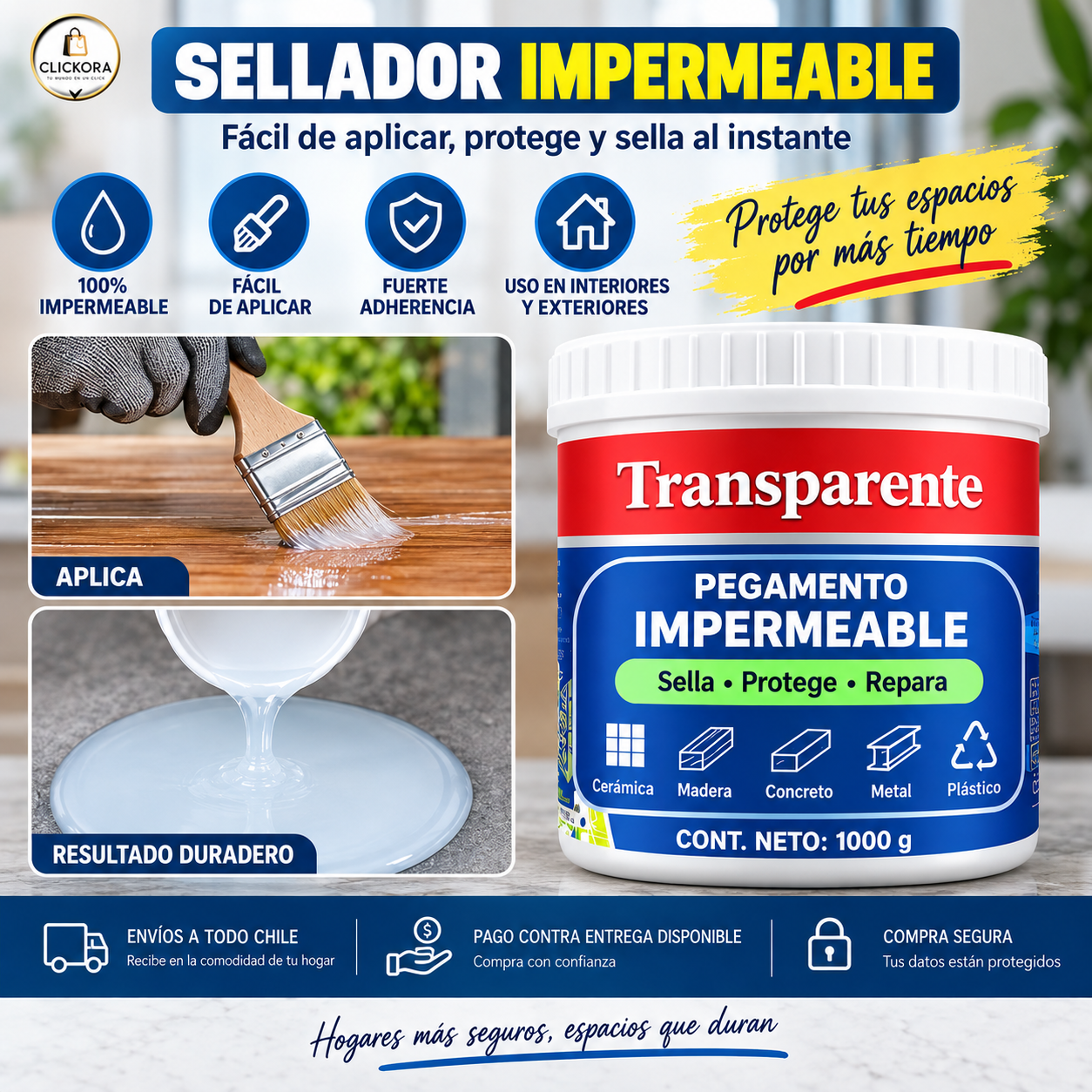 💧 Sellador Líquido Impermeable Transparente + Brocha